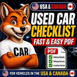 Fast Used Car Checklist PDF | USA & Canada Vehicle Buyer Guide | Custom Delivery