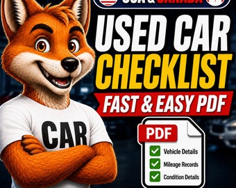 Fast Used Car Checklist PDF | USA & Canada Vehicle Buyer Guide | Custom Delivery