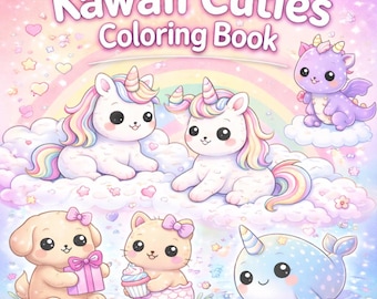 Kolorowanka Kawaii Cuties – zwierzęta, magiczni przyjaciele i urocze strony do kolorowania