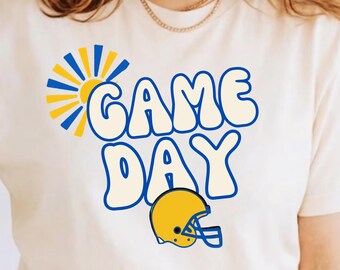 Groovy Game Day Football Shirt, Retro Sunshine American Football Mom T-Shirt, Tailgate Spirit Tee