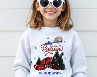 Custom Polar Express Believe Christmas Shirt, North Pole Train Family T-Shirt, Xmas Movie Tee