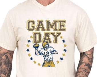 Vintage Game Day Football Shirt, Retro Quarterback American Football Mom T-Shirt, Team Spirit Tee
