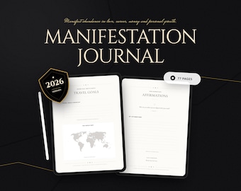 Diario de Manifestación 2026 / Planificador digital en PDF / Afirmaciones, tablero de visión y sanación interior