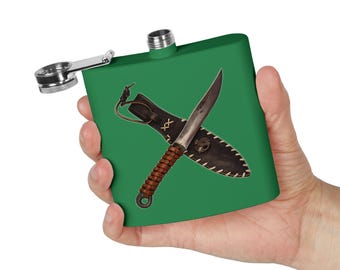 Crossed Knife and Sheath Flask