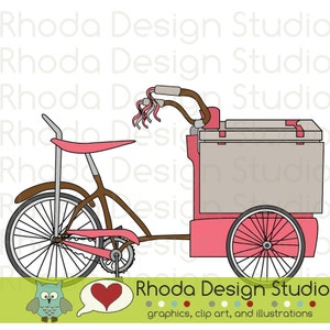 Retro Ice Cream Trike cyfrowe rowery clipart