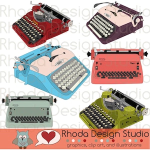 Alte Schreibmaschinen Digital Clip Art Retro Corona, Royal, Voss