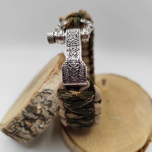 Paracord Armband mit verstellbarem Schäkel BRAUN/GRÜN