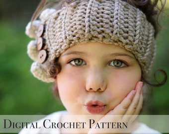 Crochet Ear Warmers Pattern | Ruffle Ear Warmers Pattern 032 | Crochet Pattern | Crochet Headband Pattern | Ear Warmers | Gift for Her