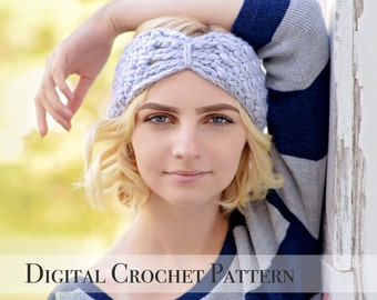 Crochet Ear Warmers Pattern | Butterfly Band Pattern 036 | Crochet Pattern | Crochet Headband Pattern | Crochet Turban Pattern | DIY Pattern