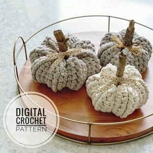 Crochet Pumpkin Pattern DIY Crochet Pattern Farmhouse Pumpkins Farmhouse Decor Fall Decor DIY Crafts Do it Yourself Crochet image 1