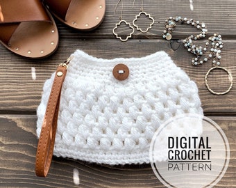 DIY Crochet Pattern | Crochet Clutch Pattern | Crochet Wristlet Pattern | The Puff Clutch Crochet Pattern | Crochet Bag | Crochet Purse