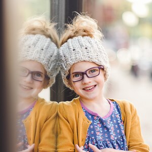 Ponytail Hat Pattern Messy Bun Hat Pattern Crochet Beanie Hat Pattern Chunky Winter Hat Pattern Top Knot Beanie Hat Pattern image 2