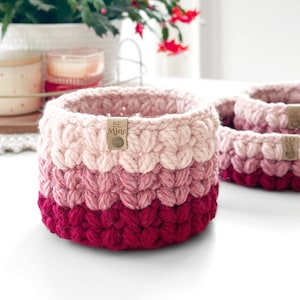 PDF Crochet Pattern | Puffy Heart Crochet Basket Pattern | DIY Valentine's Day Decor | Crochet Tray Pattern Instructions and Video Tutorial