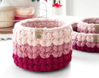 PDF Crochet Pattern | Puffy Heart Crochet Basket Pattern | DIY Valentine's Day Decor | Crochet Tray Pattern Instructions and Video Tutorial