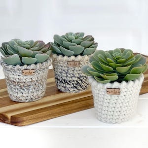 Crochet Planter Pattern - Plant Pot Cover Crochet Pattern, 3 Sizes, Crochet Home Decor PDF