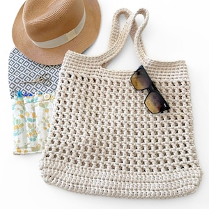 DIY Crochet Pattern | The Market Tote Crochet Pattern | Crochet Tote Bag Pattern |  Crochet Beach Bag Pattern | Summer Crochet Project
