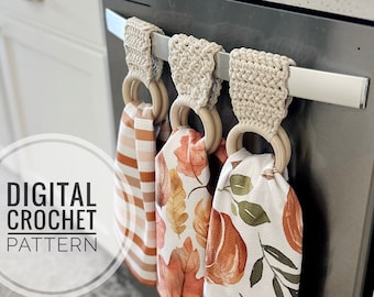 Crochet Pattern | Crochet Towel Holder Pattern | DIY Crochet Towel Topper Pattern PDF Download