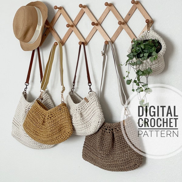 DIY Crochet Pattern | Chunky Crochet Bag Pattern |  Crochet Tote Bag Pattern | Crochet Purse Pattern | Summer Bag Pattern | Crochet Hobo Bag