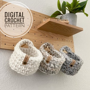 PDF Crochet Pattern Crochet Basket Pattern Hanging Basket DIY Pattern Storage Bin Pattern Mini Peg Board Basket Pattern DIY Gift image 1