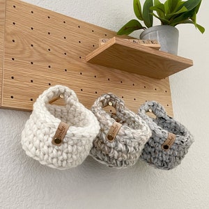 PDF Crochet Pattern Crochet Basket Pattern Hanging Basket DIY Pattern Storage Bin Pattern Mini Peg Board Basket Pattern DIY Gift image 2