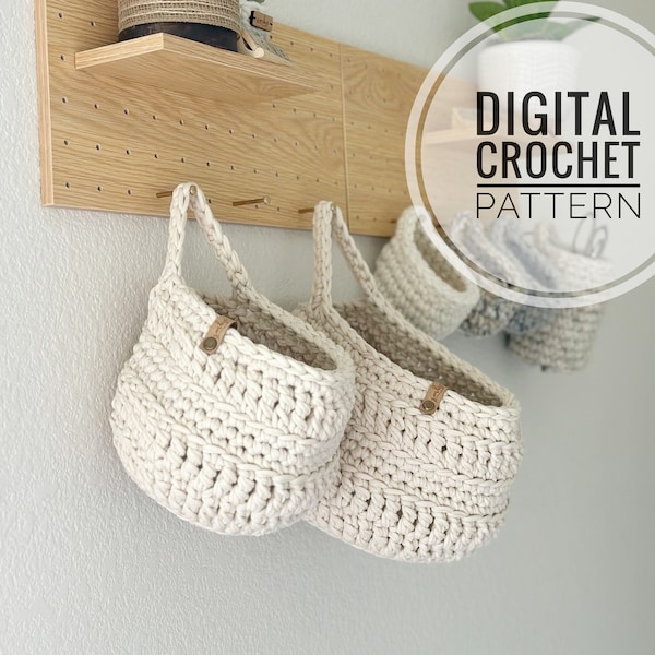 Crochet Storage Basket Pattern | DIY Crochet Pattern | Plant Hanger Pattern | Crochet Pattern for Beginners | Crochet Christmas Stocking