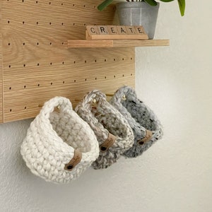 PDF Crochet Pattern Crochet Basket Pattern Hanging Basket DIY Pattern Storage Bin Pattern Mini Peg Board Basket Pattern DIY Gift image 3