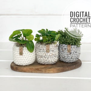 Crochet Plant Cozy Pattern | Small Crochet Planter Pattern | DIY Plant Pot Cover | DIY Crochet Basket Pattern | Crochet Plant Pot Cover