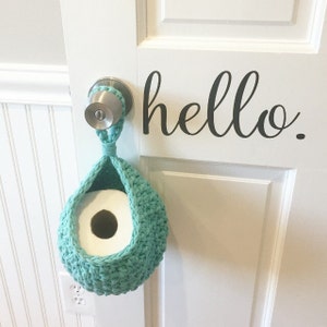 Hanging Storage Basket Door Knob Basket Door Decor Front Door Hanger Craft Room StorageEaster Basket Dorm Decor image 4