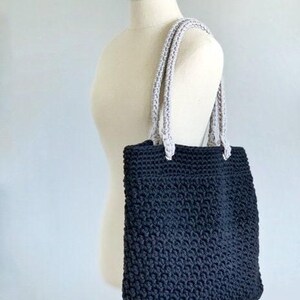 DIY Häkelanleitung | Tragetasche häkeln Muster | Crochet Markt Tote Muster | Häkeltasche Muster | Gehäkelte Strandtasche | Gehäkelte Einkaufstasche Bild 4
