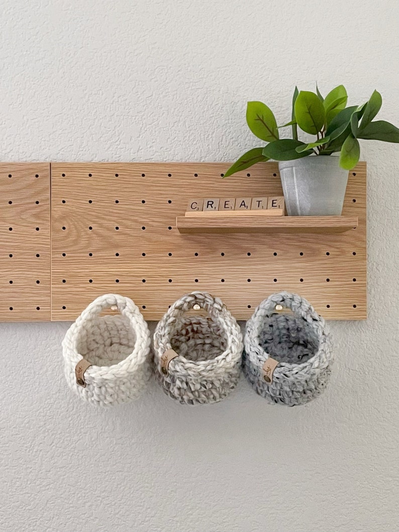 PDF Crochet Pattern Crochet Basket Pattern Hanging Basket DIY Pattern Storage Bin Pattern Mini Peg Board Basket Pattern DIY Gift image 5