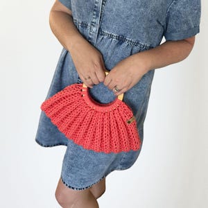 HÄKELANLEITUNG | Rund Griff Häkeln Taschenmuster | Sommer Handtasche Muster | Kleine Clutch mit Henkeln