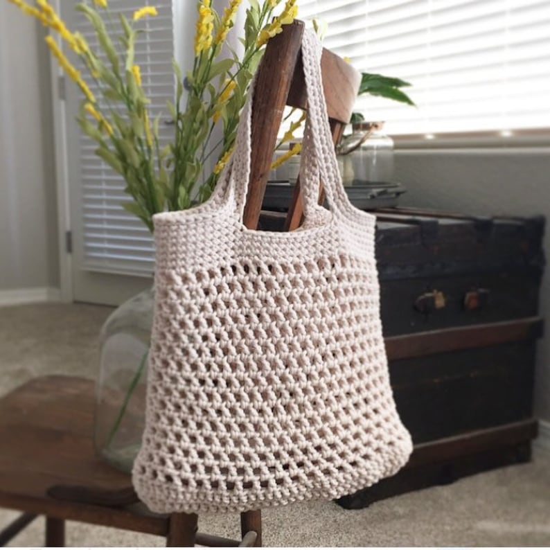 DIY Crochet Pattern The Market Tote Crochet Pattern Crochet Tote Bag Pattern Crochet Purse Pattern Crochet Beach Bag Pattern image 5