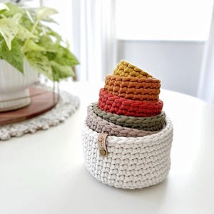 PDF Crochet Pattern | DIY Crochet Pattern | Crochet Nesting Bowl Pattern | Storage Bowl Pattern | Stacking Bowl Pattern | Rainbow Bowls image 4