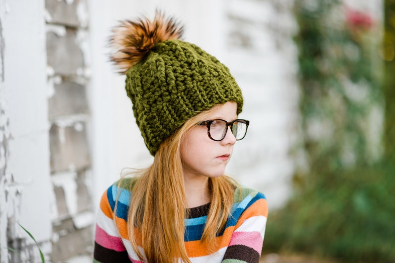 Chunky Hat Pattern Crochet Winter Hat Pattern Beanie Crochet Pattern Beanie Hat Pattern Pom Pom Beanie Hat DIY Crochet Hat Pattern