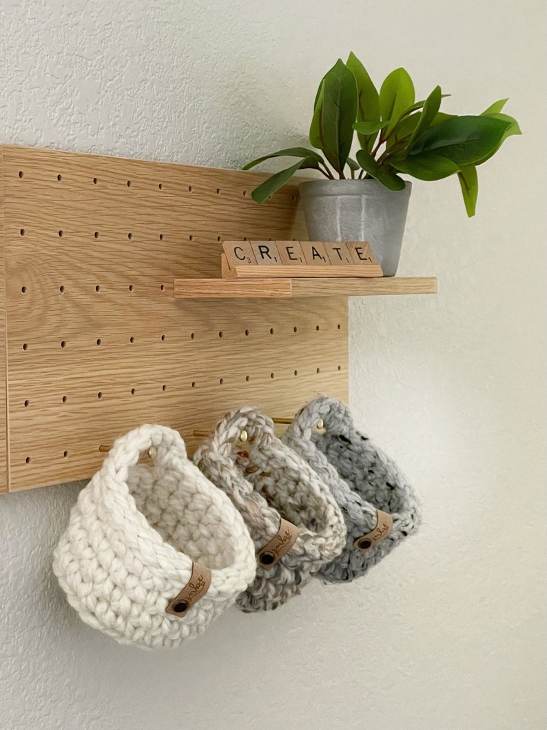 PDF Crochet Pattern Crochet Basket Pattern Hanging Basket DIY Pattern Storage Bin Pattern Mini Peg Board Basket Pattern DIY Gift image 3