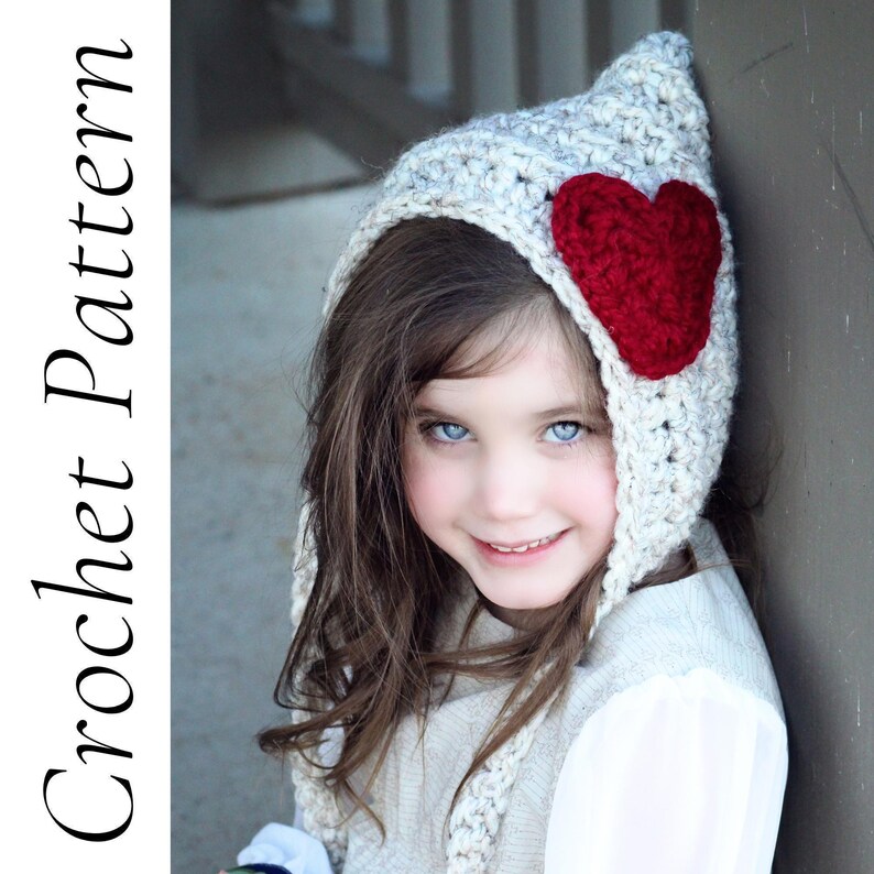 Crochet Hat Pattern - Pixie Hat Pattern 004, Winter Hood, Elf or Gnome Style Cap image 5