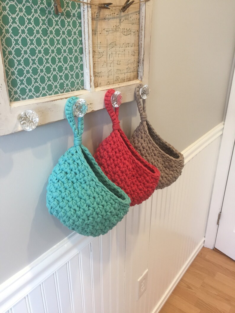 Hanging Storage Basket Door Knob Basket Door Decor Front Door Hanger Craft Room StorageEaster Basket Dorm Decor image 5