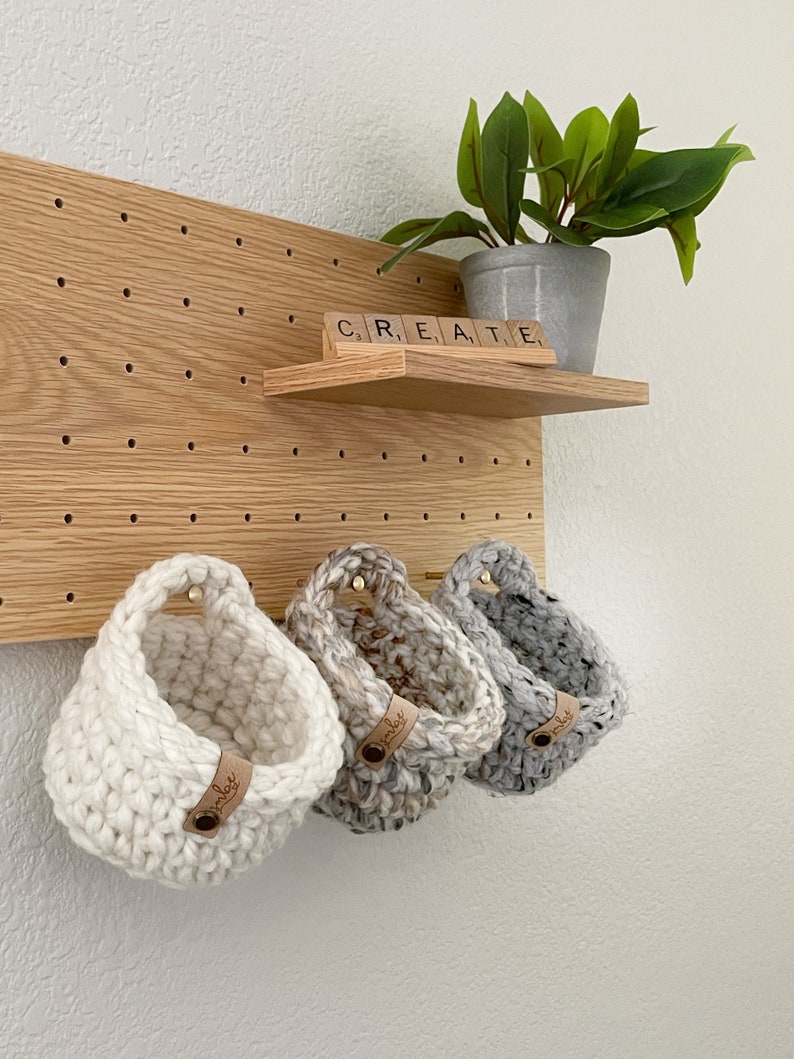 PDF Crochet Pattern Crochet Basket Pattern Hanging Basket DIY Pattern Storage Bin Pattern Mini Peg Board Basket Pattern DIY Gift image 4