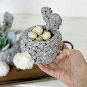 PDF Crochet Pattern | Small Crochet Bunny Basket Pattern | Unique Easter Basket Pattern | Crochet Easter Bunny Basket | Fast Easter Decor image 9