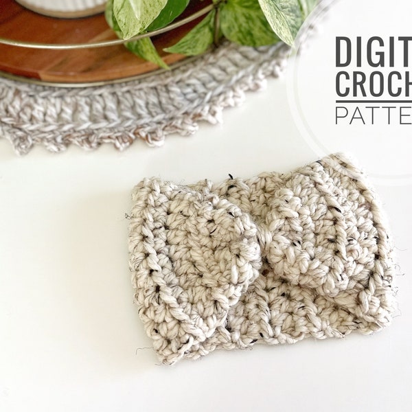 Beginner Crochet Ear Warmers Pattern | DIY Crochet Pattern | Chunky Crochet Headband Pattern with Flower