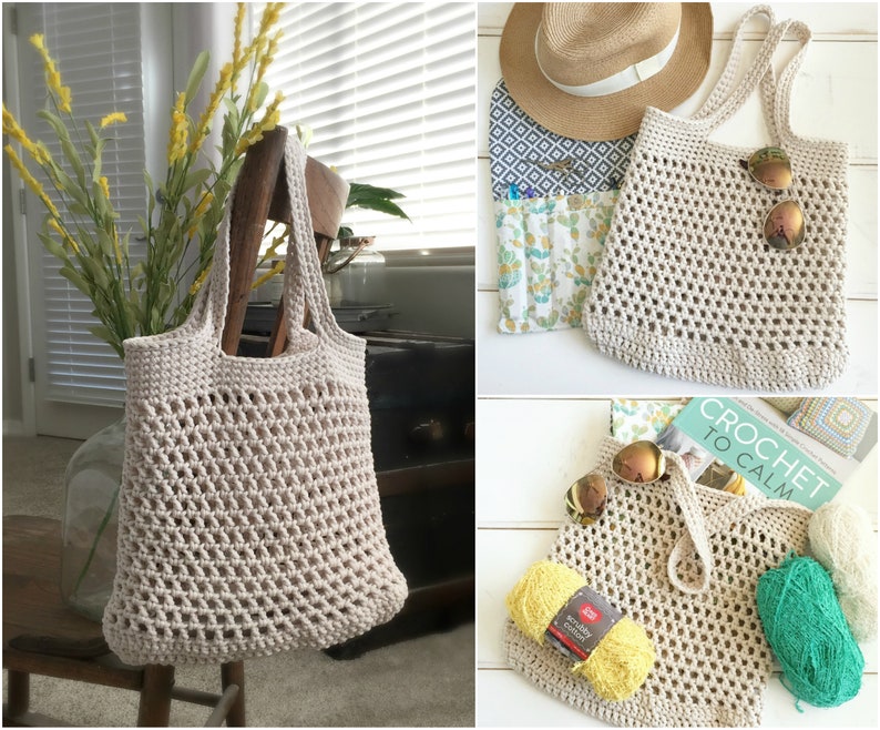 DIY Crochet Pattern The Market Tote Crochet Pattern Crochet Tote Bag Pattern Crochet Purse Pattern Crochet Beach Bag Pattern image 4