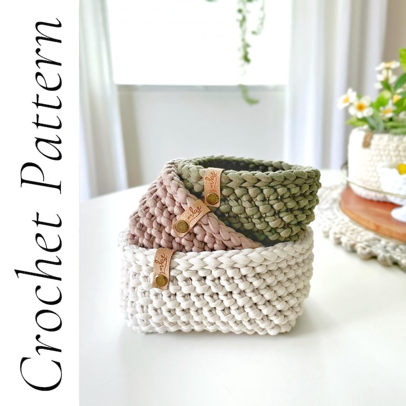The Boxy Basket Pattern 084 | DIY Crochet Basket Pattern | Square Basket Pattern | Nesting Basket Pattern | Crochet Home Decor Pattern image 3