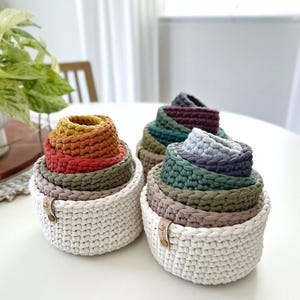 PDF Crochet Pattern | DIY Crochet Pattern | Crochet Nesting Bowl Pattern | Storage Bowl Pattern | Stacking Bowl Pattern | Rainbow Bowls image 7