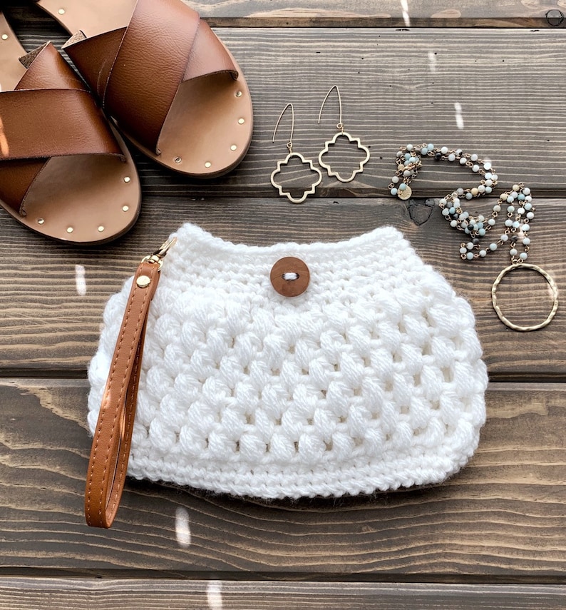 DIY Crochet Pattern Crochet Clutch Pattern Crochet Wristlet Pattern The Puff Clutch Crochet Pattern Crochet Bag Crochet Purse image 2