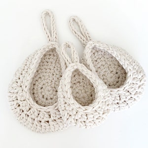 Small Indoor Plant Hanger for Succulents or Air Plant Boho Style Crochet Hanging Basket Available in Three Sizes or a Set of Three image 7