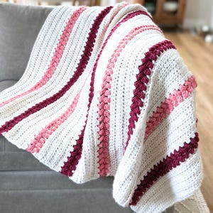 Crochet Blanket Pattern - DIY Chunky Throw or Baby Blanket PDF with Braided Puff Stitch image 11
