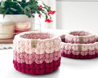 PDF Crochet Pattern | Puffy Heart Crochet Basket Pattern | DIY Valentine's Day Decor | Crochet Tray Pattern Instructions and Video Tutorial