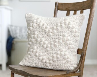 Crochet Pillow Pattern | PDF Crochet Pattern | Crochet Chevron Pattern | Crochet Bobble Pattern | Crochet Home Decor | Chevron Pillow Cover