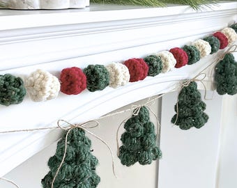 Crochet Christmas Tree Garland Pattern | DIY Garland Instructions | Christmas Decor | Winter Decorations