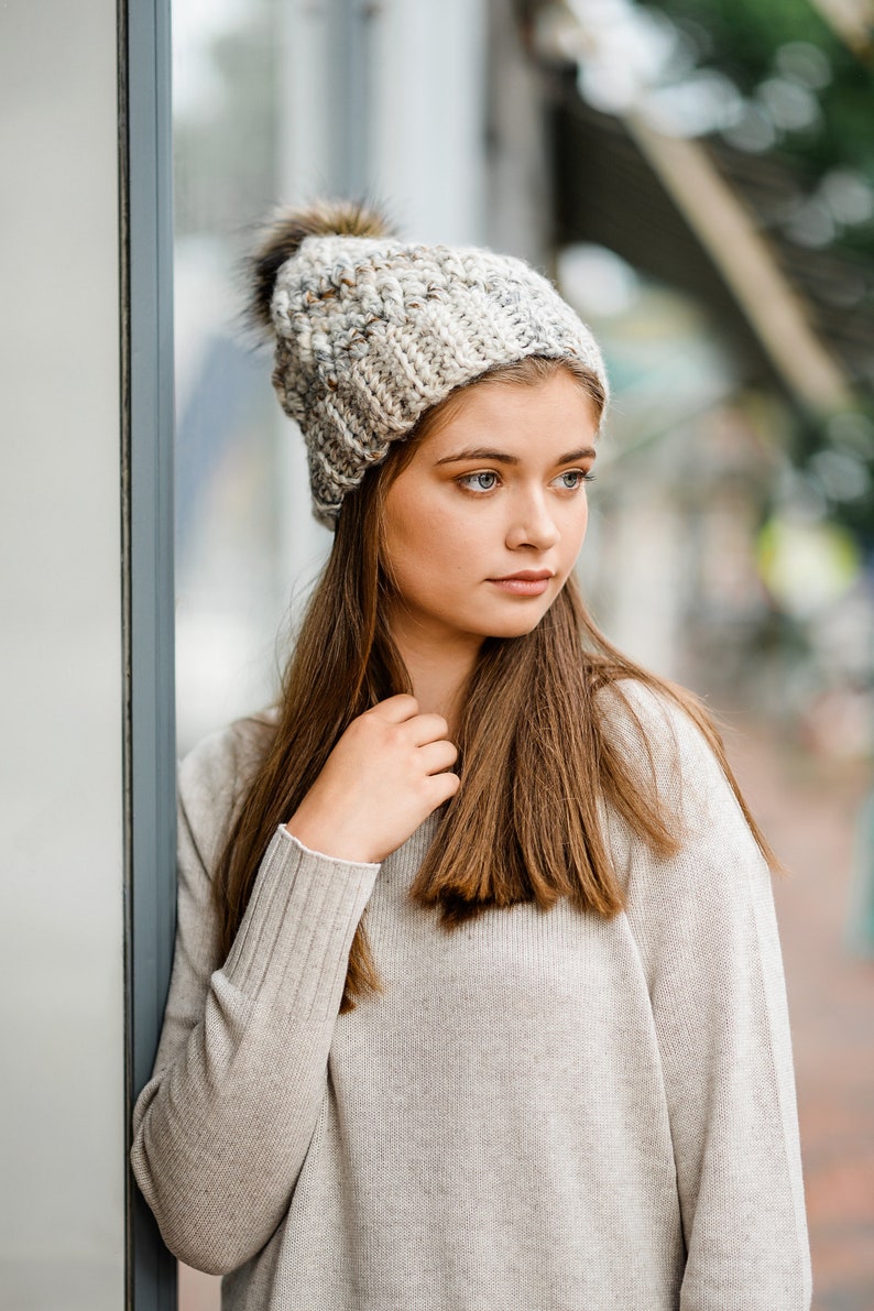 Chunky Hat Pattern Crochet Winter Hat Pattern Beanie Crochet Pattern Beanie Hat Pattern Pom Pom Beanie Hat DIY Crochet Hat Pattern